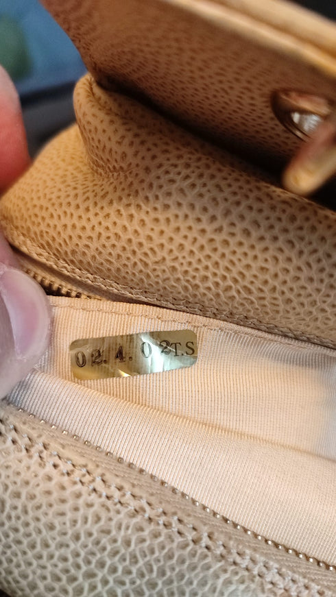 Chanel Matelasse Caviar De Coco Chain Tote Bag – Beige Leather – Gold Hardware – Women’s