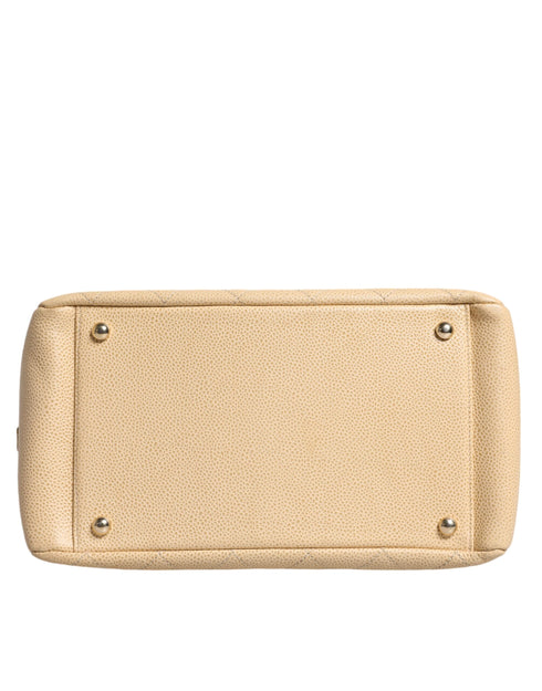 Chanel Matelasse Caviar De Coco Chain Tote Bag – Beige Leather – Gold Hardware – Women’s