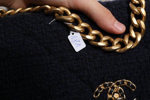 Chanel 19 Medium Flap Bag – Dark Blue Tweed – Gold Hardware – Women’s