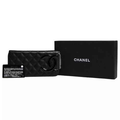 Chanel Continental Zip Wallet – Black Quilted Leather – CC Logo – Women’s