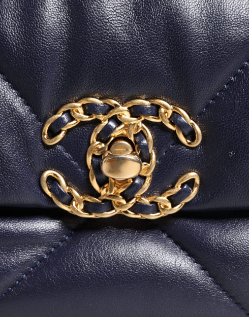 Chanel 19 Large Flap Bag – Navy Blue Quilted Lambskin with Mixed Metal Hardware – Women’s