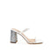 Miu Miu White Silk Block Heels Sandals with Glitter Crystal Heel – Women’s Shoes