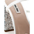 Miu Miu White Silk Block Heels Sandals with Glitter Crystal Heel – Women’s Shoes