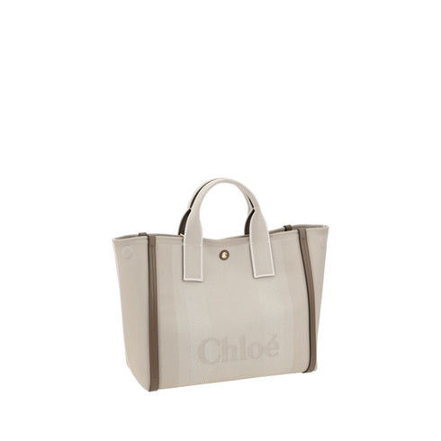 Chloé Carry Beige Canvas Shoulder Bag for Women
