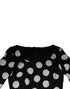 Dolce & Gabbana Black White Silk Polka Dots Sheath Midi Dress