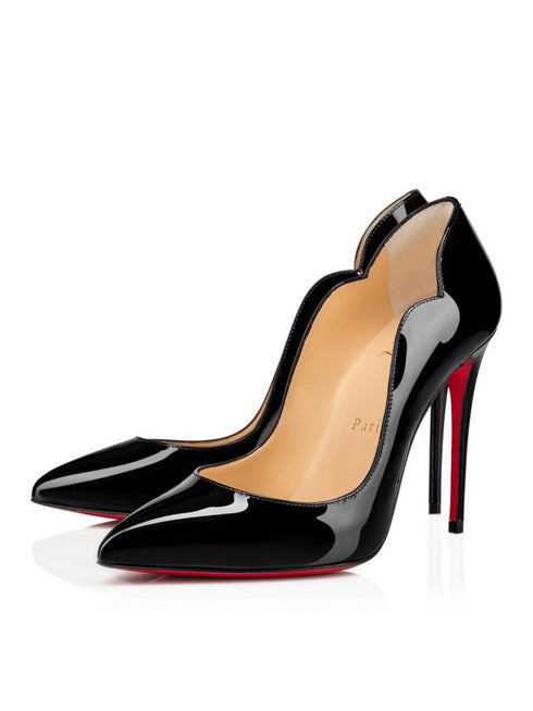 Christian Louboutin Black Patent Leather Hot Chick 100 Heels Pumps for Women