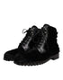 Dolce & Gabbana Black Pony Style Leather Mid Calf Boots Shoes