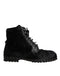 Dolce & Gabbana Black Pony Style Leather Mid Calf Boots Shoes