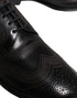 Dolce & Gabbana Black Embroidered Classic Leather Derby Dress Shoes