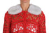 Dolce & Gabbana Red Cardigan Crochet Knit Raffia Sweater