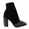 Philipp Plein Black Suede Studded Ankle Boots with Block Heels for Women