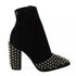Philipp Plein Black Suede Studded Ankle Boots with Block Heels for Women