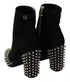 Philipp Plein Black Suede Studded Ankle Boots with Block Heels for Women
