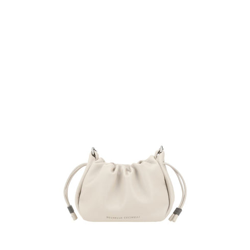 Brunello Cucinelli Mellow Mini Bucket Bag – Ivory Leather for Women
