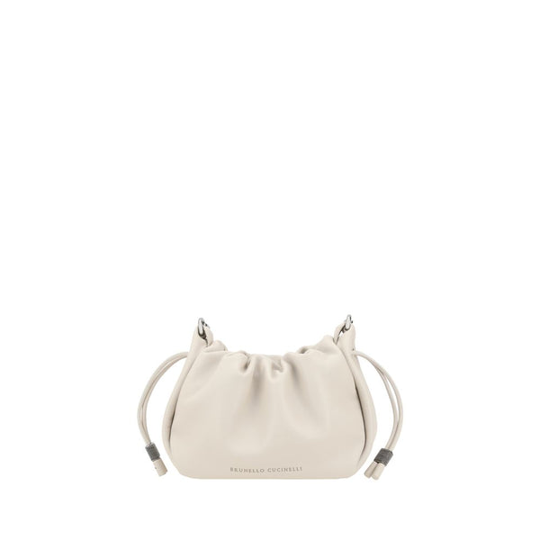 Brunello Cucinelli Mellow Mini Bucket Bag – Ivory Leather for Women