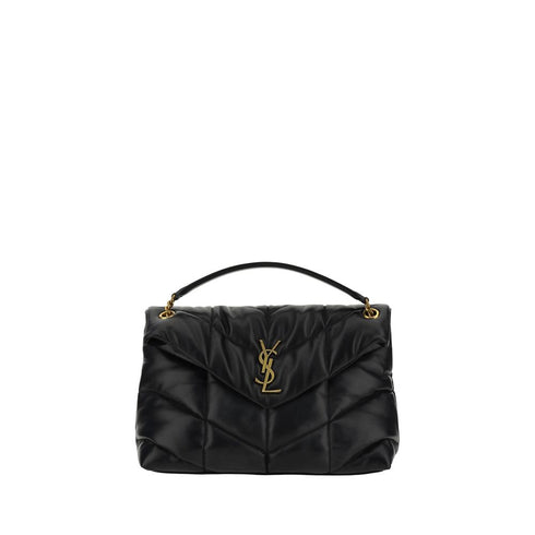 Saint Laurent Medium Loulou Black Lambskin Shoulder Bag – Women