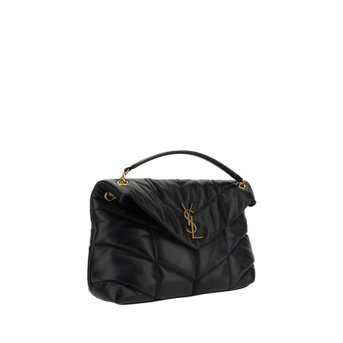 Saint Laurent Medium Loulou Black Lambskin Shoulder Bag – Women