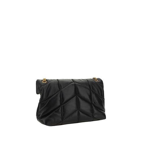 Saint Laurent Medium Loulou Black Lambskin Shoulder Bag – Women