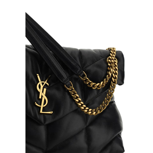 Saint Laurent Medium Loulou Black Lambskin Shoulder Bag – Women