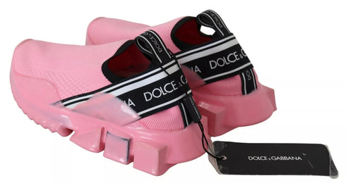 Dolce & Gabbana Pink Sorrento Slip-On Sneakers for Women – Low Top Casual Shoes