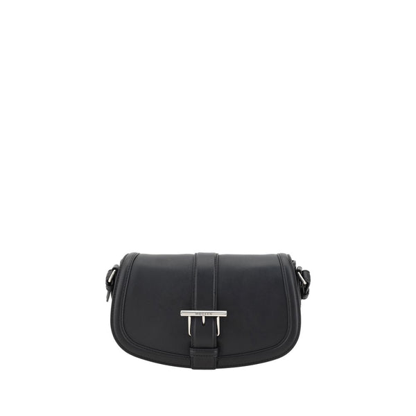 Alexander McQueen Black Leather T-Bar Satchel Bag for Women