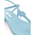 Miu Miu Thong Sandals – Blue Patent Leather T-Strap Flip-Flops for Women