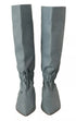 Valentino Blue Leather Pull-On Knee High Boots with Pointed Toe - Women’s