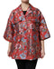 Dolce & Gabbana Red Floral Jacquard Button Down Coat Jacket
