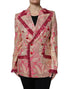 Dolce & Gabbana Pink Gold Jacquard Nylon Coat Blazer Jacket