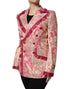 Dolce & Gabbana Pink Gold Jacquard Nylon Coat Blazer Jacket