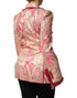 Dolce & Gabbana Pink Gold Jacquard Nylon Coat Blazer Jacket