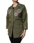 Dolce & Gabbana Military Green Queen Embellished Coat Jacket