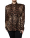 Dolce & Gabbana Brown Leopard Silk Button Down Coat Jacket