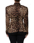 Dolce & Gabbana Brown Leopard Silk Button Down Coat Jacket