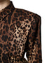 Dolce & Gabbana Brown Leopard Silk Button Down Coat Jacket