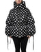 Dolce & Gabbana Black White Polka Dot Full Zip Puffer Jacket