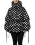 Dolce & Gabbana Black White Polka Dot Full Zip Puffer Jacket