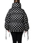 Dolce & Gabbana Black White Polka Dot Full Zip Puffer Jacket
