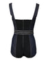 Dolce & Gabbana Blue Cotton Stretch Sleeveless Bodycon Denim Bodysuit
