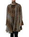 Dolce & Gabbana Brown Leopard Print Scarf Collared Chiffon Dress