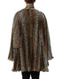 Dolce & Gabbana Brown Leopard Print Scarf Collared Chiffon Dress