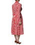 Dolce & Gabbana White Red Stripes Long Sleeves Midi Dress