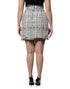 Dolce & Gabbana White Black High Waist Tartan Tweed Mini Skirt