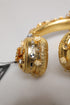Dolce & Gabbana Gold Leather Floral Crystal Angel Headset Headphones