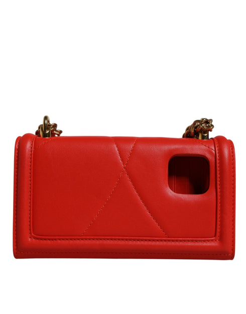 Dolce & Gabbana Devotion Crossbody Phone Bag in Red Quilted Leather for Women