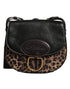 Dolce & Gabbana Black & Brown Leopard Leather Shoulder Strap Bag for Women