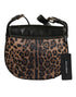 Dolce & Gabbana Black & Brown Leopard Leather Shoulder Strap Bag for Women