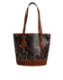 Dolce & Gabbana Brown Leopard Leather Shoulder Strap Tote Bag for Women