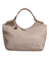 Dolce & Gabbana Logo Plaque Tote Bag Beige Blush Deerskin Leather Women
