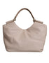 Dolce & Gabbana Logo Plaque Tote Bag Beige Blush Deerskin Leather Women
